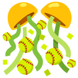 softball and confetti ball