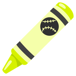 softball and crayon