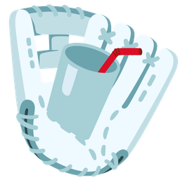 softball and cup with straw