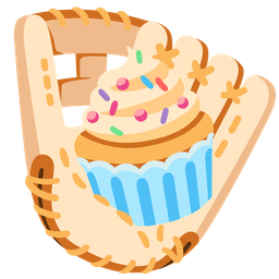 softball and cupcake