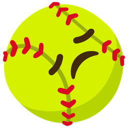 softball and disappointed face