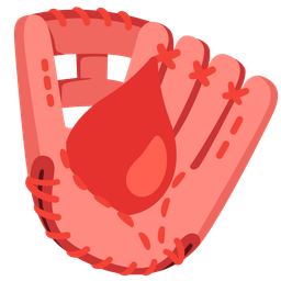 softball and drop of blood