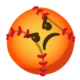 softball and enraged face