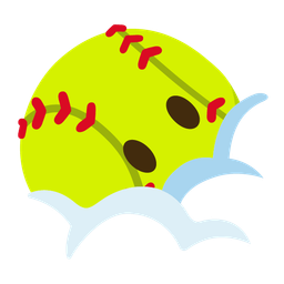 softball and face in clouds