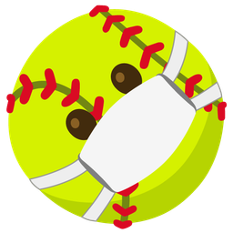 softball and face with medical mask