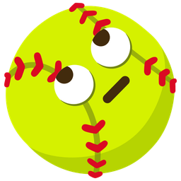 softball and face with rolling eyes