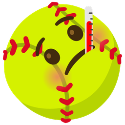 softball and face with thermometer