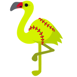 softball and flamingo