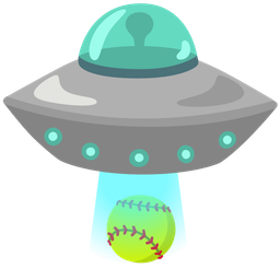 softball and flying saucer