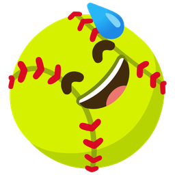 Softball and Grinning face with sweat