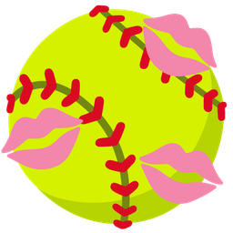 softball and kiss mark