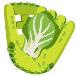 softball and leafy green