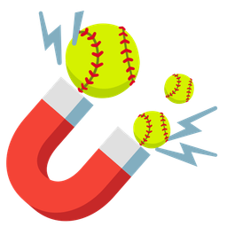 softball and magnet