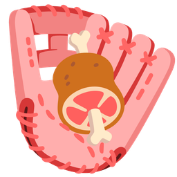 softball and meat on bone