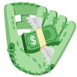 softball and money with wings