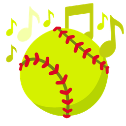 softball and musical notes
