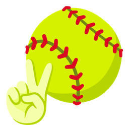 softball and peace symbol