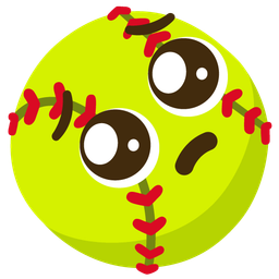 softball and pleading face