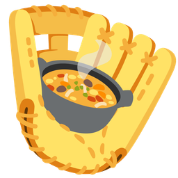 softball and pot of food
