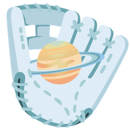 softball and ringed planet