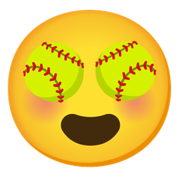 Softball and Smiling face with heart-eyes