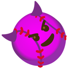 softball and smiling face with horns