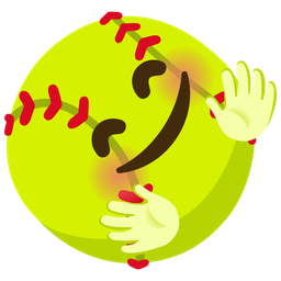 Softball and Smiling face with open hands