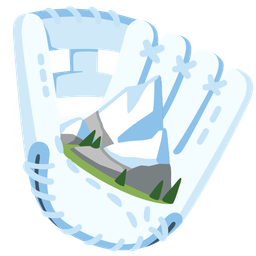 softball and snow-capped mountain