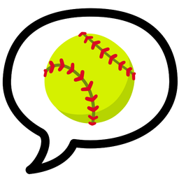 softball and speech balloon