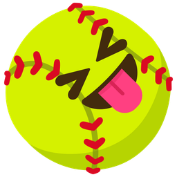 Softball and Squinting face with tongue