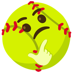 softball and thinking face