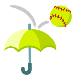 softball and umbrella
