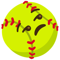 softball and unamused face
