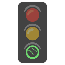 softball and vertical traffic light