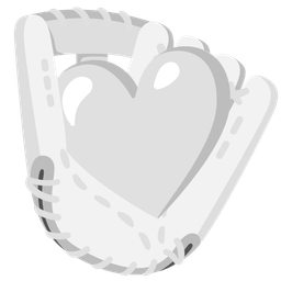 softball and white heart