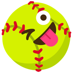 Softball and Winking face with tongue