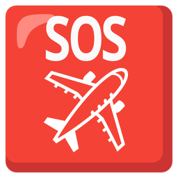 SOS button and airplane