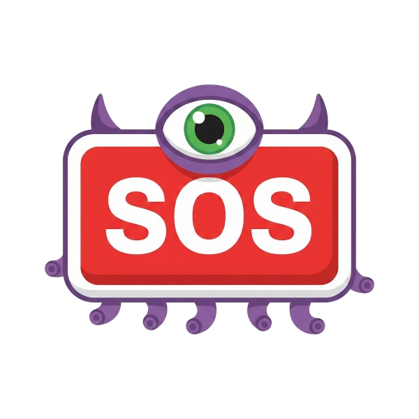 SOS button and Alien monster