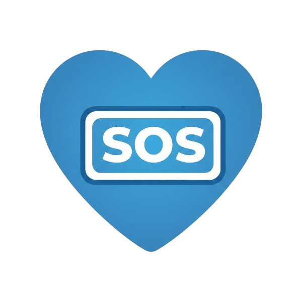 SOS button and Blue heart