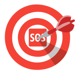 SOS button and bullseye