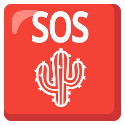 SOS button and cactus