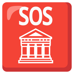 SOS button and classical building
