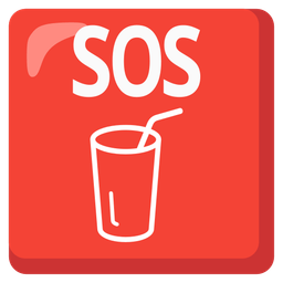 SOS button and cup with straw