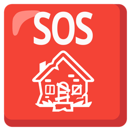 SOS button and derelict house