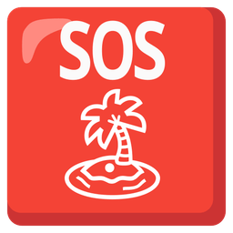 SOS button and desert island