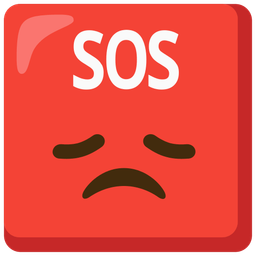 SOS button and disappointed face