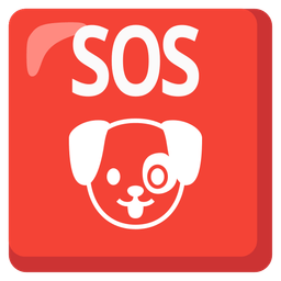 SOS button and dog face