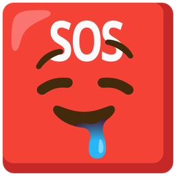 SOS button and drooling face