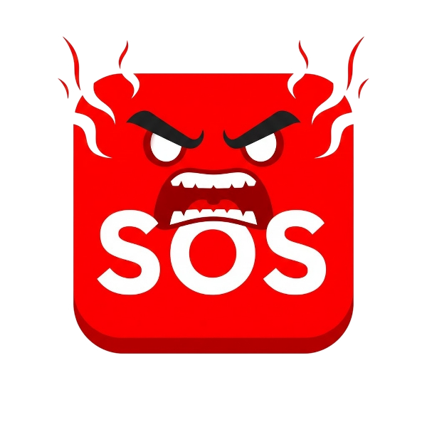 SOS button and Enraged face