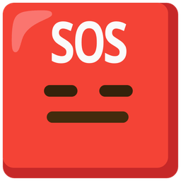 SOS button and expressionless face